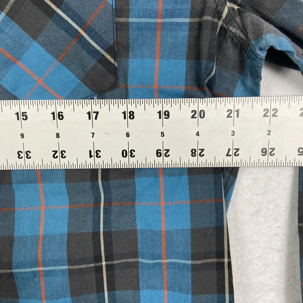 Dravus Long Sleeve Multicolor Plaid Collared Cotton Blend Shirt‎ Size L Large